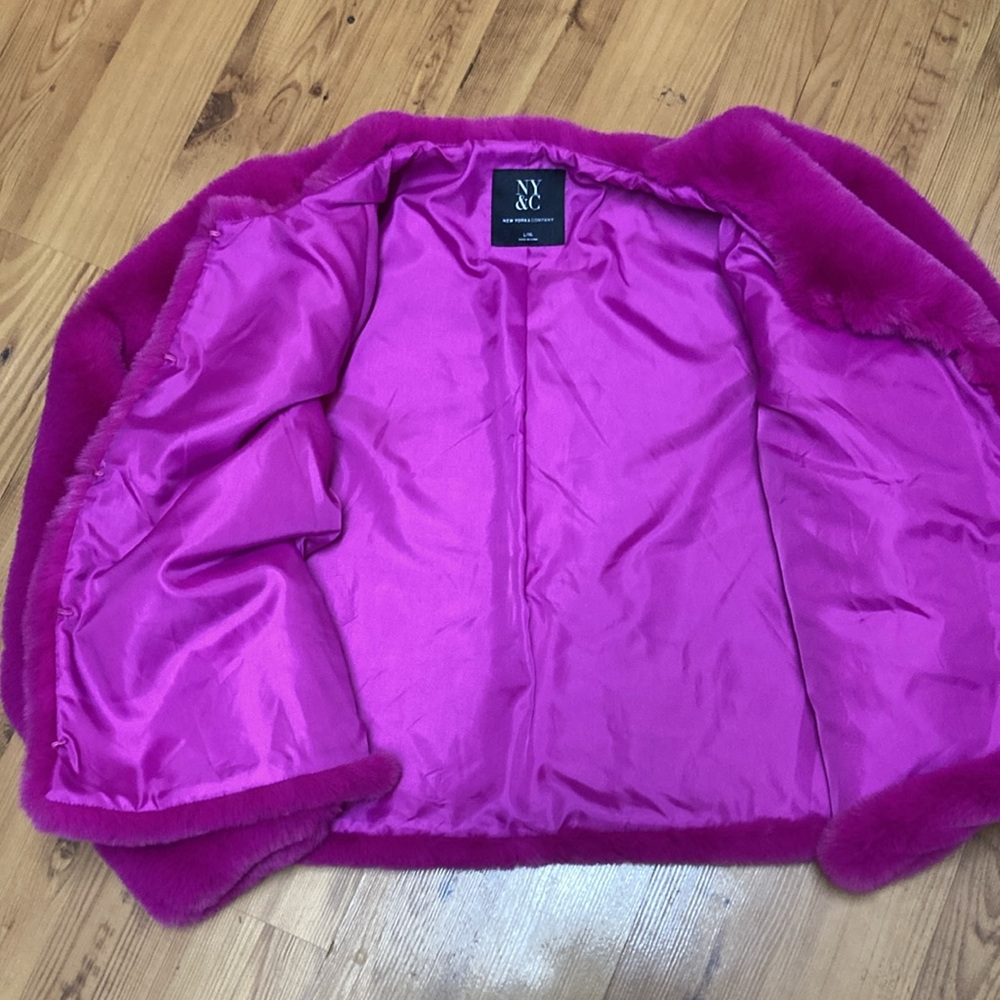 🍒HOST PICK🍒 NWT 190 RETAIL L/XL NY & CO PINK COAT - Picture 3 of 5